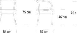 209 Armstol, sort fra<Thonet Online