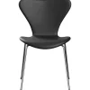 3107 stol, fuldpolstret Essential læder sort / krom stel af Arne Jacobsen<Fritz Hansen Best