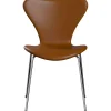 3107 stol, fuldpolstret Soft læder valnød/krom stel af Arne Jacobsen<Fritz Hansen New