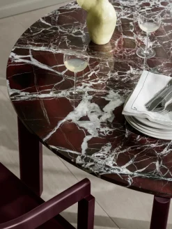 After Dining Table Ø120, Marble Burgundy fra<Fritz Hansen Online