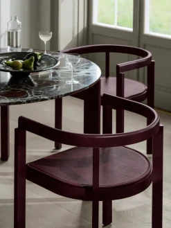 After Dining Table Ø120, Marble Burgundy fra<Fritz Hansen Online