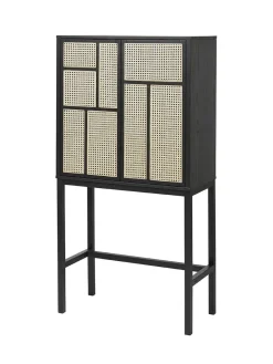 Air Cabinet, black/cane fra<Design House Stockholm
