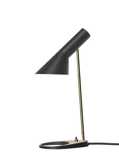 AJ Mini Table Lamp, grey/brass af Arne Jacobsen<Louis Poulsen Best