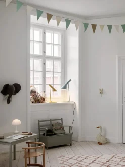 AJ Mini Table Lamp, grey/brass af Arne Jacobsen<Louis Poulsen Best