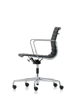 Aluminium Chair EA 117 Kontorstol, sort læder fra<Vitra New
