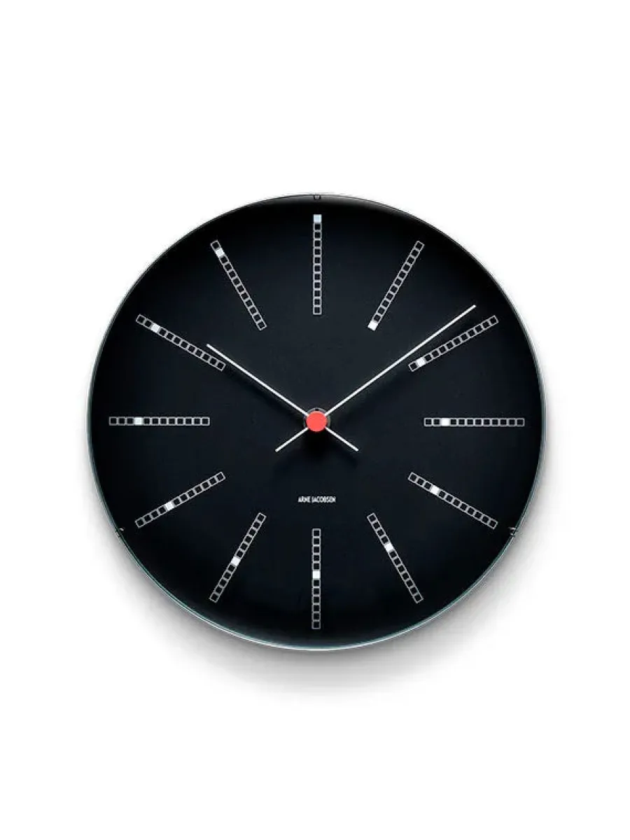 Bankers club vægur af Arne Jacobsen i sort (Ø: 29)<Arne Jacobsen Clocks Best