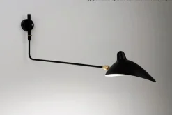 Big Wall Lamp w/1 Rotating Straight Arm af Serge Mouille<Editions Serge Mouille Hot