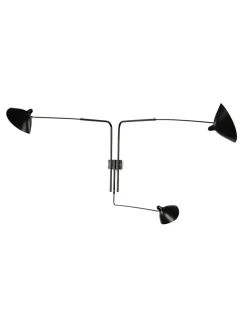 Big Wall Lamp w/3 Rotating Straight Arms af Serge Mouille<Editions Serge Mouille Best