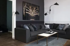 Big Wall Lamp w/2 Rotating Arms, 1 Straight, 1 Curved af Serge Mouille<Editions Serge Mouille Clearance