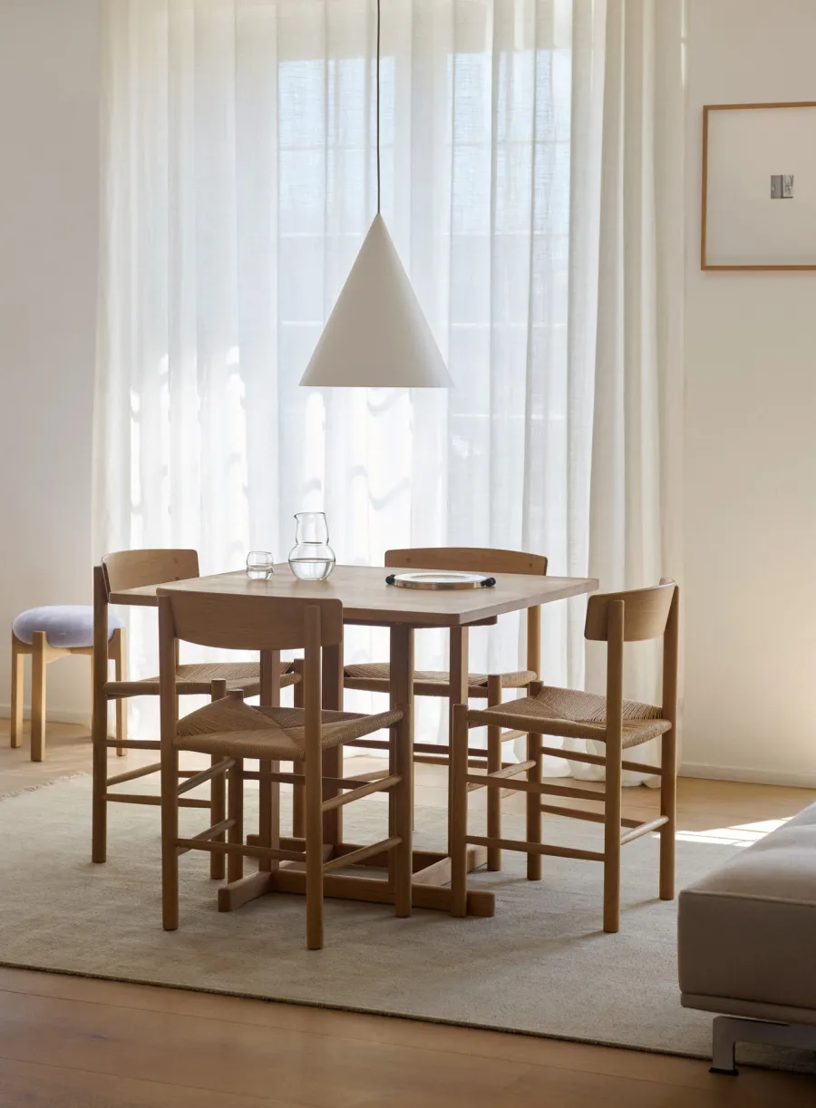 BM80 Shaker spisebord, firkantet af Børge Mogensen<Fredericia Furniture Discount