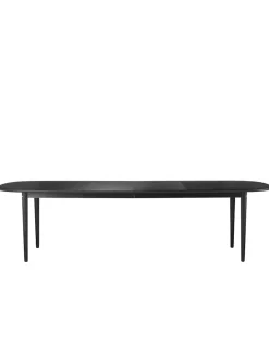 C63E Bjørk Spisebord inkl. 2 Tillægsplader, sortmalet eg fra<FDB Møbler Sale