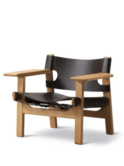 Den Spanske Stol i cognac læder, eg lys olie af Børge Mogensen<Fredericia Furniture Discount