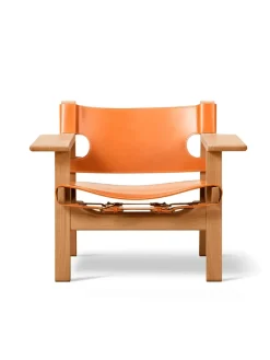 Den Spanske Stol i cognac læder, eg lys olie af Børge Mogensen<Fredericia Furniture Discount