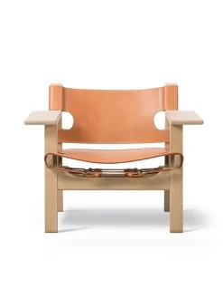 Den Spanske Stol i cognac læder, eg lys olie af Børge Mogensen<Fredericia Furniture Discount