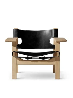 Den Spanske Stol i cognac læder, eg olie af Børge Mogensen<Fredericia Furniture Sale