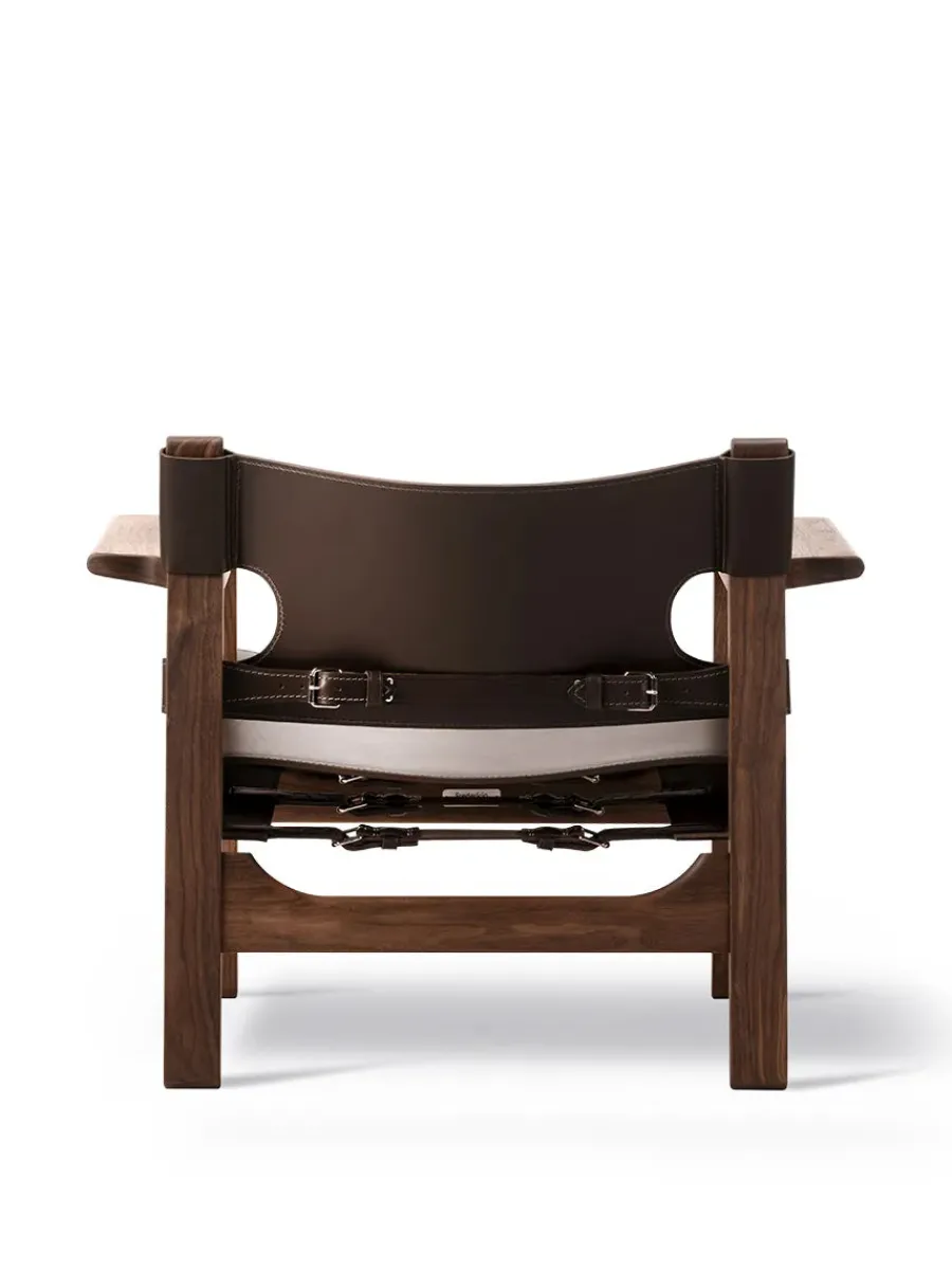 Den Spanske Stol i mørkebrun læder, Røget eg olie af Børge Mogensen<Fredericia Furniture Best