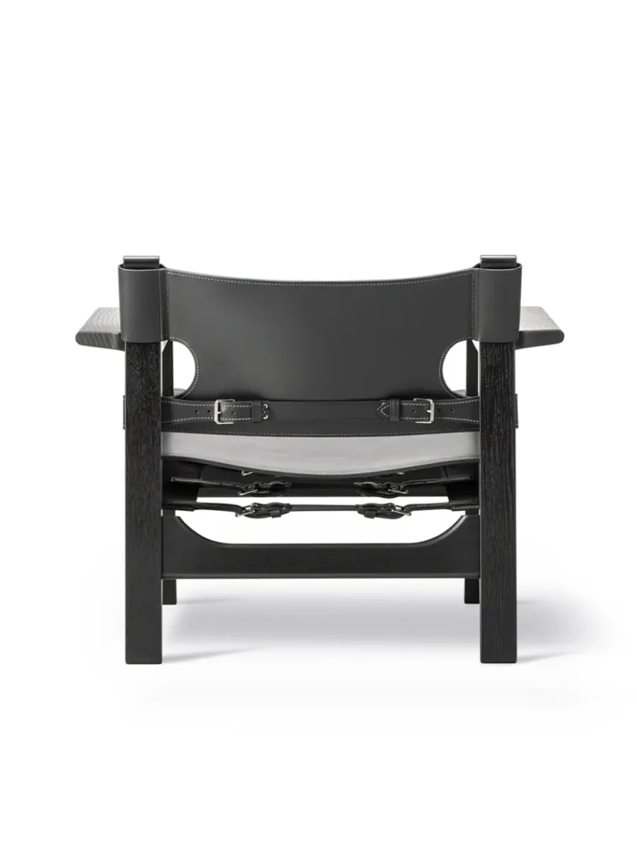 Den Spanske Stol i mørkebrun læder, Røget eg olie af Børge Mogensen<Fredericia Furniture Best