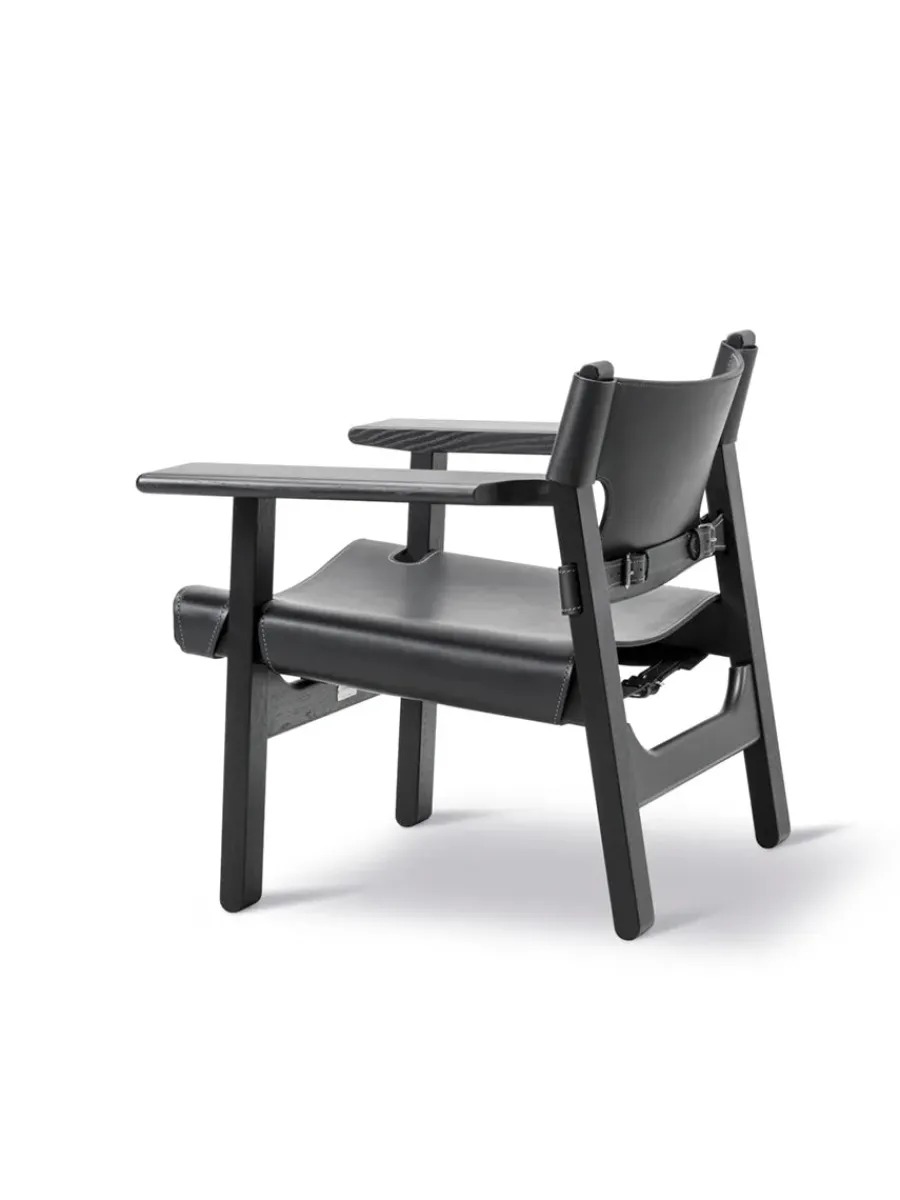Den Spanske Stol i mørkebrun læder, Røget eg olie af Børge Mogensen<Fredericia Furniture Best