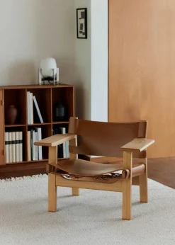 Den Spanske Stol i naturfarvet læder, valnød olie af Børge Mogensen<Fredericia Furniture Hot