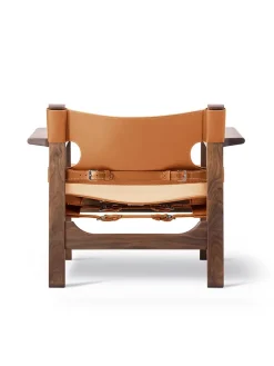 Den Spanske Stol i naturfarvet læder, valnød olie af Børge Mogensen<Fredericia Furniture Hot