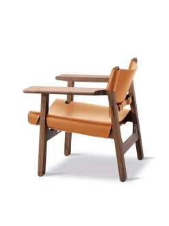 Den Spanske Stol i naturfarvet læder, valnød olie af Børge Mogensen<Fredericia Furniture Hot