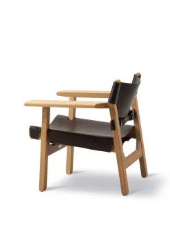 Den Spanske Stol i naturfarvet læder, valnød olie af Børge Mogensen<Fredericia Furniture Hot