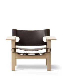 Den Spanske Stol i naturfarvet læder, valnød olie af Børge Mogensen<Fredericia Furniture Hot