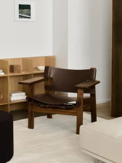 Den Spanske Stol i naturfarvet læder, valnød olie af Børge Mogensen<Fredericia Furniture Hot