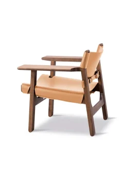 Den Spanske Stol i naturfarvet læder, valnød olie af Børge Mogensen<Fredericia Furniture Hot
