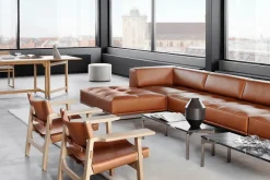 Den Spanske Stol i naturfarvet læder, eg olie af Børge Mogensen<Fredericia Furniture Sale