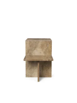 Distinct Side Table, Dark Brown Travertine fra<Ferm Living Best