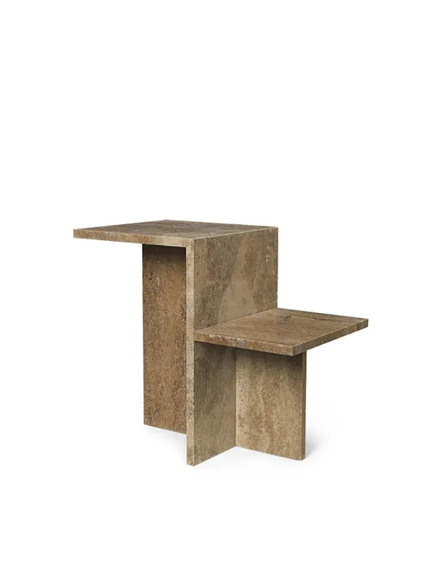 Distinct Side Table, Dark Brown Travertine fra<Ferm Living Best