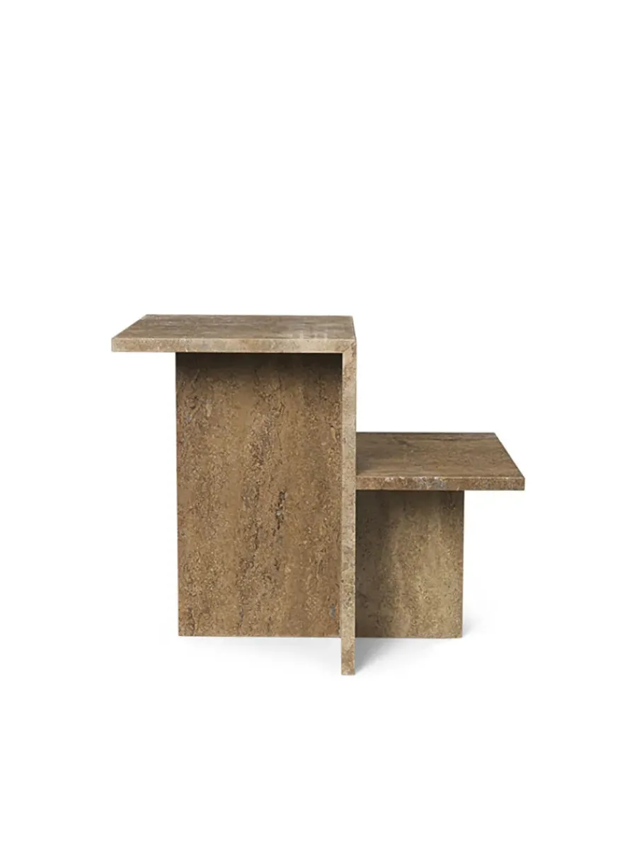 Distinct Side Table, Dark Brown Travertine fra<Ferm Living Best