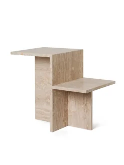 Distinct Side Table, Dark Brown Travertine fra<Ferm Living Best