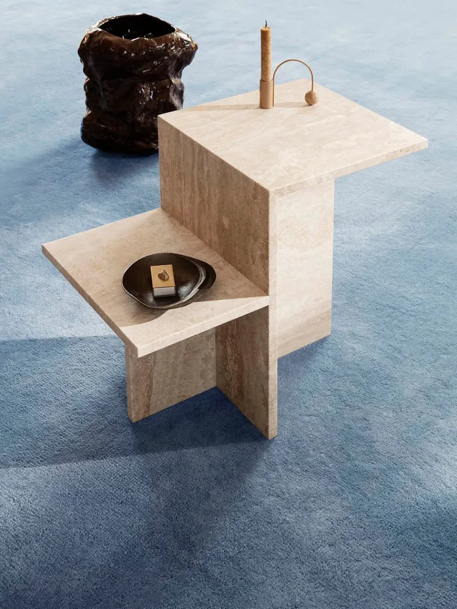 Distinct Side Table, Dark Brown Travertine fra<Ferm Living Best