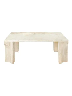 Doric Coffee Table 80 x 80 cm, Neutral White Travertine fra<GUBI Best
