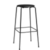 Dot Høj Barstol m. 4 ben, sort stel/sort læder af Arne Jacobsen<Fritz Hansen New