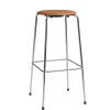 Dot Høj Barstol m. 4 ben, valnød læder af Arne Jacobsen<Fritz Hansen Outlet