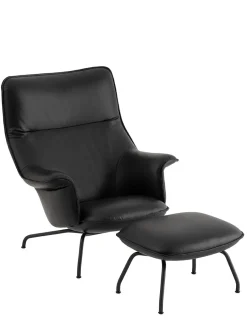 Doze Lounge Chair inkl. Fodskammel, cognac refine leather fra<Muuto