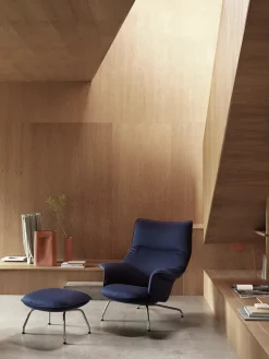 Doze Lounge Chair inkl. Fodskammel, cognac refine leather fra<Muuto