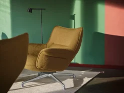 Doze Lounge Chair, Low Back, Ocean 80/tekstil, Tube base fra<Muuto Outlet