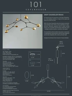 Drop Chandelier, brass fra<101 Copenhagen Sale