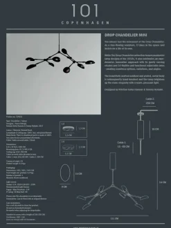 Drop Chandelier, mini burned black fra<101 Copenhagen Best