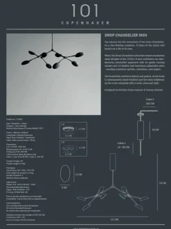 Drop Chandelier, mini oxidized fra<101 Copenhagen New