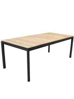 Drop Spisebord m/120 cm udtræk, teak/lava grey fra<Cane-line Best