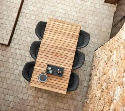 Drop Spisebord m/120 cm udtræk, teak/lava grey fra<Cane-line Best