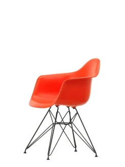 Eames Plastic Armchair DAR, sort pulverlakering fra<Vitra New