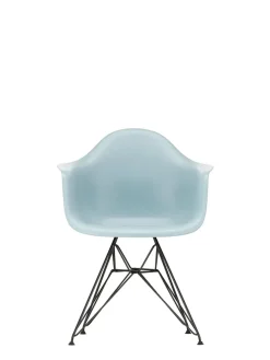 Eames Plastic Armchair DAR, sort pulverlakering fra<Vitra New