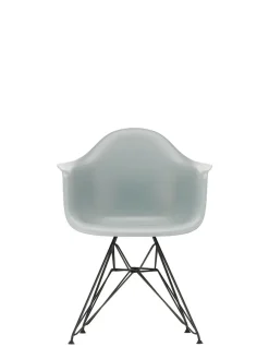 Eames Plastic Armchair DAR, sort pulverlakering fra<Vitra New