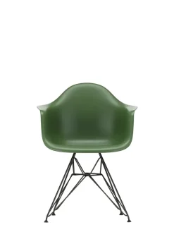 Eames Plastic Armchair DAR, sort pulverlakering fra<Vitra New